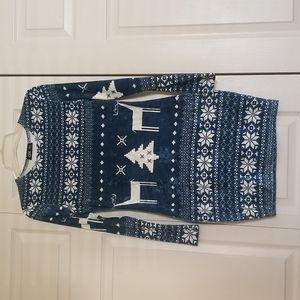 Blue and white Chirstmas dress, Medium